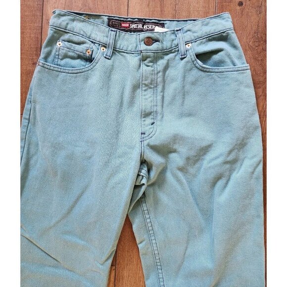 Vintage Y2K 90s Levi's 515 Special Reserve Relaxed Fit Tapered Leg‎ Teal Green - Picture 4 of 9